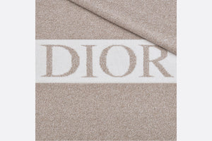 Blanket • Heathered Beige and Ivory Wool and Cashmere Tricot Knit