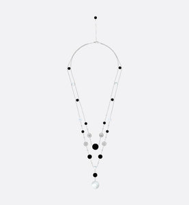 Rose Des Vents Long Necklace  • 18K White Gold, Diamonds, Mother-of-Pearl and Onyx