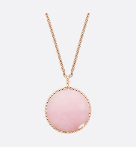 Large Rose Des Vents Medallion • Pink Gold, Diamond and Pink Opal