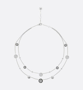 Rose Des Vents Necklace • 18K White Gold, Diamonds, Mother-of-Pearl and Onyx