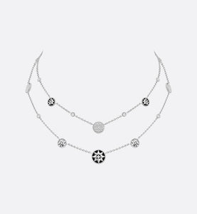Rose Des Vents Necklace • 18K White Gold, Diamonds, Mother-of-Pearl and Onyx