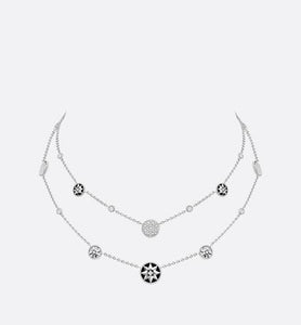 Rose Des Vents Necklace • 18K White Gold, Diamonds, Mother-of-Pearl and Onyx