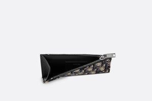 Zipped Card Holder • Beige and Black Dior Oblique Jacquard