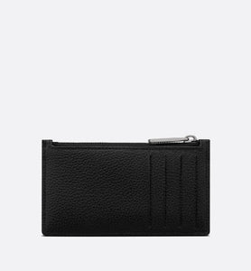 Zipped Card Holder • Beige and Black Dior Oblique Jacquard