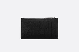 Zipped Card Holder • Beige and Black Dior Oblique Jacquard