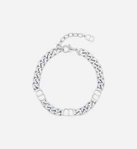 CD Icon Thin Chain Link Bracelet • Silver-Finish Brass