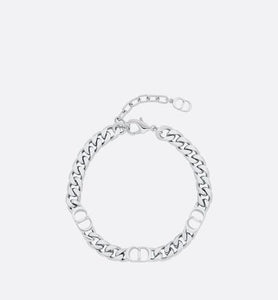 CD Icon Thin Chain Link Bracelet • Silver-Finish Brass