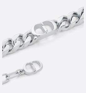 CD Icon Thin Chain Link Bracelet • Silver-Finish Brass
