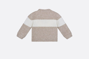 Cardigan • Heathered Beige and Ivory Wool and Cashmere Tricot Knit