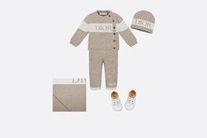 Pants • Heathered Beige and Ivory Wool and Cashmere Tricot Knit