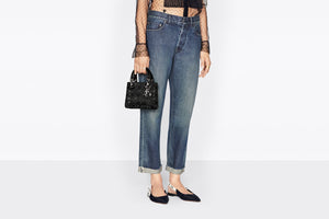 Mini Lady Dior Bag • Black Strass Cannage Satin