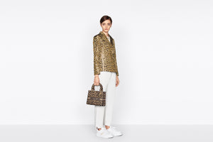 Medium Lady D-Lite Bag • Beige Multicolor Mizza Embroidery