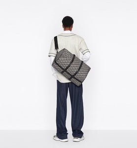 Dior Lingot 50 Bag • Beige and Black Dior Oblique Jacquard