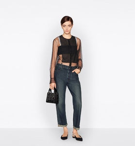 Mini Lady Dior Bag • Black Strass Cannage Satin
