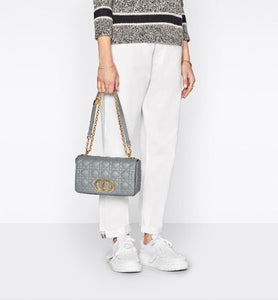 Medium Dior Caro Bag • Beige Supple Cannage Calfskin