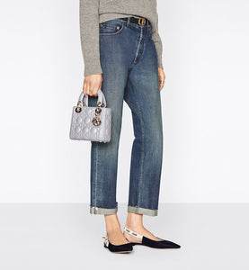 Mini Lady Dior Bag • Opaline Gray Pearlescent Cannage Lambskin
