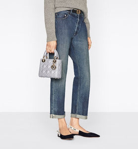 Mini Lady Dior Bag • Opaline Gray Pearlescent Cannage Lambskin