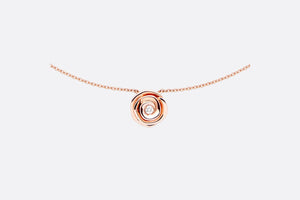 Large Rose Dior Couture Necklace • Pink Gold and Diamonds