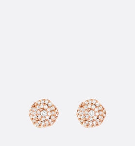 Small Rose Dior Couture Earrings • Pink Gold and Diamonds