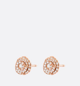 Small Rose Dior Couture Earrings • Pink Gold and Diamonds