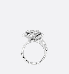 Medium Rose Dior Bagatelle Ring • 18K White Gold and Diamonds