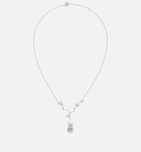 Medium Rose Dior Bagatelle Necklace • 18K White Gold and Diamonds