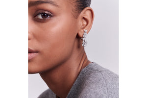 Large Rose Dior Bagatelle Earrings • 18K White Gold and Diamonds