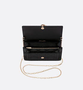 Lady Dior Chain Pouch • Black Cannage Lambskin