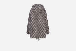 Hooded Anorak • Blue and Ecru Technical Taffeta Jacquard with Dior Oblique Motif