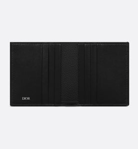 Vertical Wallet • Black Grained Calfskin with 'CD Icon' Signature