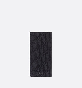 Vertical Long Wallet • Black Dior Oblique Jacquard