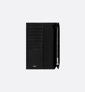 Vertical Long Wallet • Black Dior Oblique Jacquard