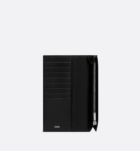 Vertical Long Wallet • Black Dior Oblique Jacquard