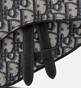 Mini Saddle Bag • Beige and Black Dior Oblique Jacquard