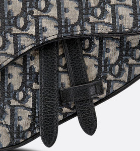 Mini Saddle Bag • Beige and Black Dior Oblique Jacquard