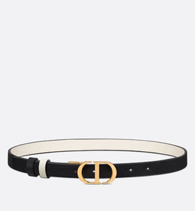 30 Montaigne Reversible Belt • Black and Latte Smooth Calfskin, 20 MM