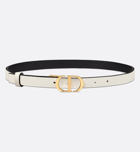 30 Montaigne Reversible Belt • Black and Latte Smooth Calfskin, 20 MM