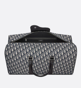 Dior Lingot 50 Bag • Beige and Black Dior Oblique Jacquard