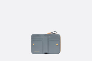 Dior Caro Compact Zipped Wallet • Cloud Blue Supple Cannage Calfskin