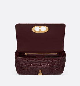 Medium Dior Caro Bag • Amaranth Patent Cannage Calfskin
