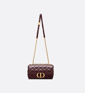 Medium Dior Caro Bag • Amaranth Patent Cannage Calfskin