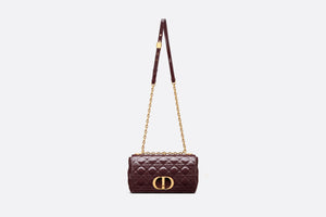 Medium Dior Caro Bag • Amaranth Patent Cannage Calfskin