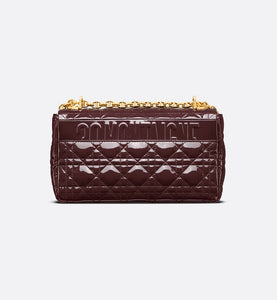 Medium Dior Caro Bag • Amaranth Patent Cannage Calfskin