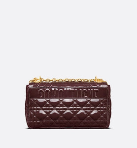 Medium Dior Caro Bag • Amaranth Patent Cannage Calfskin