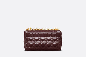 Medium Dior Caro Bag • Amaranth Patent Cannage Calfskin