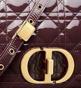 Medium Dior Caro Bag • Amaranth Patent Cannage Calfskin