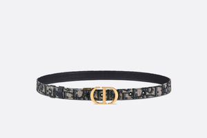 30 Montaigne Reversible Belt • Blue Smooth Calfskin and Dior Oblique Jacquard, 20 MM