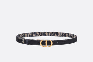 30 Montaigne Reversible Belt • Blue Smooth Calfskin and Dior Oblique Jacquard, 20 MM
