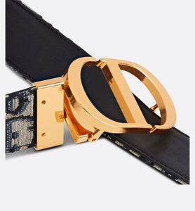 30 Montaigne Reversible Belt • Blue Smooth Calfskin and Dior Oblique Jacquard, 20 MM