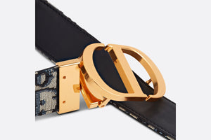 30 Montaigne Reversible Belt • Blue Smooth Calfskin and Dior Oblique Jacquard, 20 MM